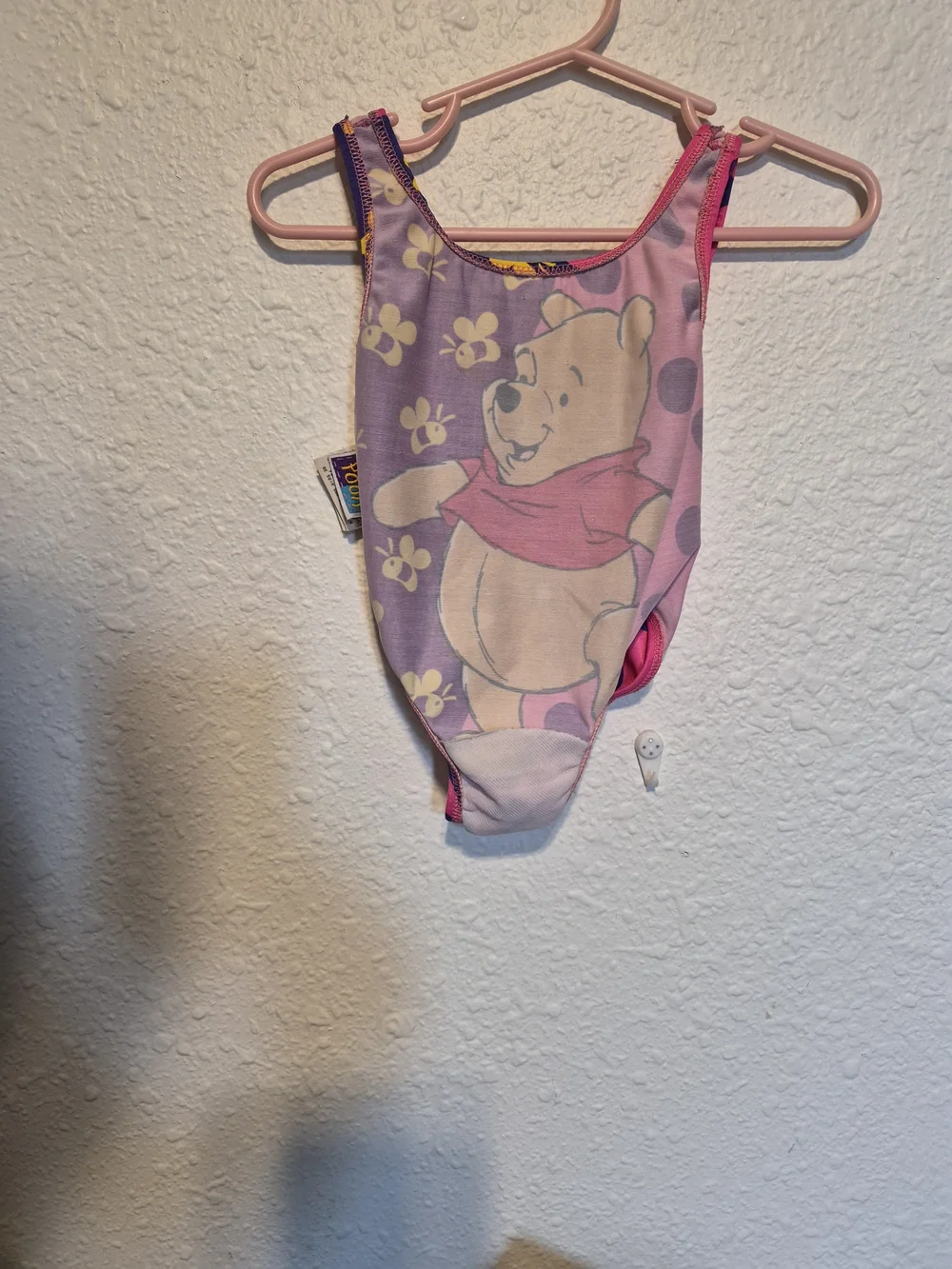 Vintage Winnie the Pooh One-Piece Swimsuit | Pink & Purple | Size 18M